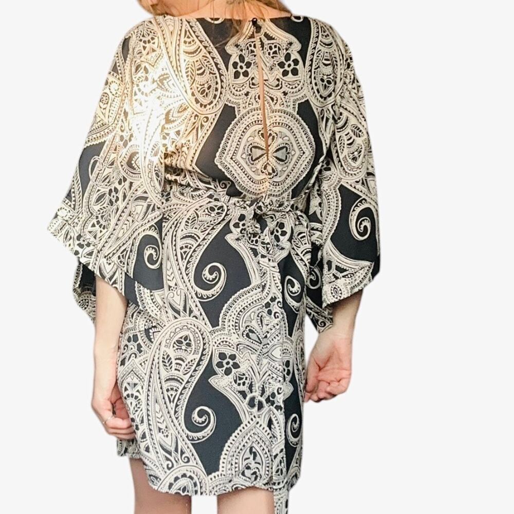 Ark & Co womens small black & white bohemian shift dress - Picture 2 of 11